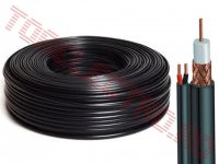 Cablu  Coaxial RG59 cu Alimentare 2 x 0.75 CUPRU pentru Camere de Supraveghere RG59AL075CU - Rola 100m