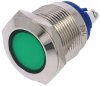 Lampi Indicatoare 24V > Bec Indicator Lampa Control Bord Auto D19  Verde cu LED 24Vcc Corp Metalic Antivandal IND1924GS contacte Suruburi
