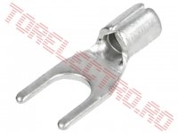 Papuc Furca Auto Neizolat din Cupru Cositorit la Surub  M4 F4N22 pentru fir 1.5-2.5mmp - set 10buc
