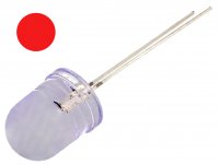 Led Rosu 10mm Superluminos Alimentat la 12V Transparent 30* 7500mcd RED10T-12V pentru Navomodel Barcuta Aeromodel Trenulet Electric