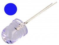 Led Albastru 10mm Superluminos Alimentat la 12V Transparent 30* BLU10T-12V