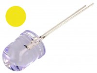 Led Galben Superluminos Alimentat la 12V 10mm Transparent 30* YEL10T-12V