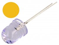 Led Portocaliu Superluminos Alimentat la 12V 10mm Transparent 30* PORT10T-12V