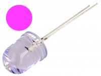 Led ROZ 10mm Superluminos Alimentat la 12V Transparent 30* PINK10T-12V pentru Navomodel Barcuta Aeromodel Trenulet Electric