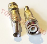 Mufa BNC Tata Argintie pe Fir cu Lipire BNC-808