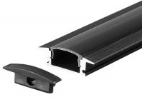 Profil Aluminiu Banda LED Incastrabil PROF2875/EP cu Protectie Alba Mata 2m 25x7mm pentru Banda 12mm