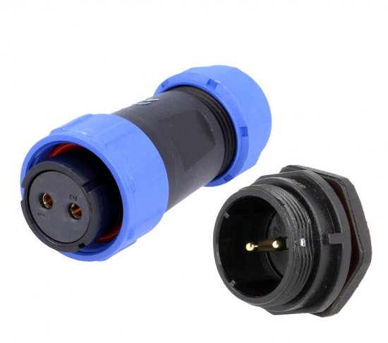 Conector Mama - Tata 2 Pini IP68 30A 500V CMT230