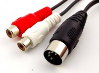 Cablu DIN - RCA 0.2m Cable-301 pentru Amplificator Retro Statie Magnetofon Pickup Combina