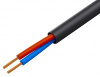 Cablu Electric Litat  2 Fire 2 x 1 mmp MYYM Negru Rotund din Cupru R2x1BK