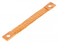 Tresa banda de masa impamantare din Cupru  10mmp curent 75A lungime 300mm cu orificii 7mm