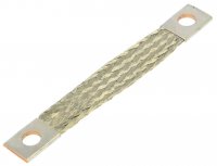 Tresa banda de masa impamantare din Cupru Stanat 10mmp curent 75A lungime 300mm cu orificii 7mm