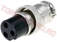 Mufa Mama DIN-Revers 3 Pini Metal DinM-3M pentru Alimentator Mixer Behringer Eurorack