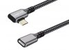 USB, Brichete Multiple, Prize > Cablu Charger + Date USB-C Tata - USB-C Mama  0.5m de Prelungire CBC100GY cu mufa la 90*