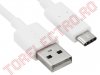 Cabluri si Adaptoare > Cablu Charger + Date USB 2.0 A Tata - USB Tip C Tata  1 m CBB110WH - Alb
