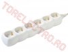 Prelungitor  6 Prize cablu  1.5 metri 3x1.0 mmp Alb PREL-6-1-WH