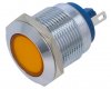 Lampi Indicatoare 24V > Bec Indicator Lampa Control Bord Auto D19  Galben cu LED 24Vcc Corp Metalic Antivandal IND1924YC