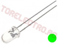 LED Verde  3mm Transparent Ultrabright 10mA 4200mcd alimentat la 12V - set 100 bucati