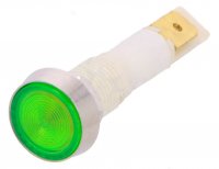 Bec Indicator Lampa Control Bord Auto D10 Verde  12Vcc cu LED si Papuci 6.3mm IND10P12GREW-P