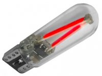 Bec Auto 12V cu LED Rosu 2 Chip UltraBright 360* pe soclu W5W T10RED2L