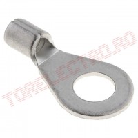 Papuc Rotund Auto Inelar Neizolat cu Gaura M10 pentru fir  10-16mmp - R10/16NT - din Cupru Stanat - set 10 buc