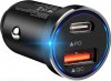 Alimentator  USBC USBA Quick Charge QC4.0 PD30W la Bricheta Auto 12V-24V LED Albastru QC550USBC