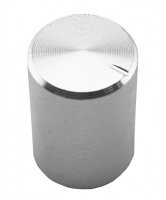 Buton pentru Potentiometru Rotativ cu Ax 6.0mm Striat METAL10ARG 10x15mm - Argintiu