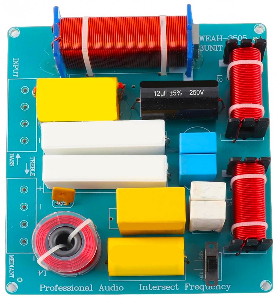 Filtru Boxa Audio Crossover 300W cu 3 cai Inalte Medii Joase cu