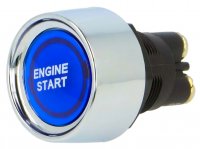 Buton Auto fara Retinere D22 ENGINE START PORNIRE Motor A223B07BLU 12V - 50A cu LED Albastru