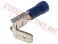 Papuc Auto Mama / Tata Izolat Partial ALBASTRU Plat 6.3mm Cupru Stanat pentru fir 1.5-2.5mmp M68ZB - set  10 bucati