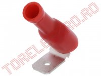 Papuc Auto Mama / Tata Izolat ROSU Plat 6.3mm Cupru Stanat pentru fir 0.5-1.5mmp M68ZRR021 - set  10 bucati