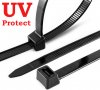 Bride Plastic  370 x 4.8 mm 22Kgf NEGRE Rezistente UV pentru Etichetare Marcare Sigilare Organizare Ancorare Cabluri -  500buc