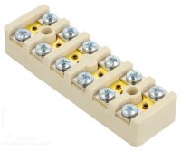 Regleta Ceramica 6 Conexiuni pentru Papuci Rotunzi Fir 4mmp CPO66A6P Temperatura Mare 350grade 450V pentru Cuptoare si Rezistente Incalzire