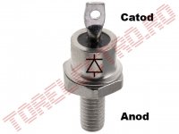 Dioda de Putere   25A 1600V cu Anod la Surub M5 D25N1600-AS