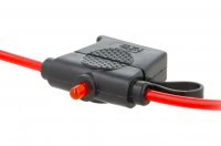 Soclu 30A cu Fir Rosu pentru Siguranta Auto Lamelara AMF cu Protectie la Apa OBX44RD IP66 cu LED Rosu