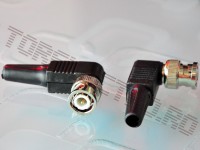Mufa BNC Tata la 90grd cu Surub si Protectie Cauciuc pentru Camere Supraveghere BNC-909
