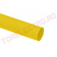 Tub Termocontractabil   6.4mm contractie 2:1 Galben 1m