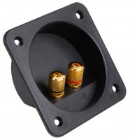 Conector Boxa Audio 80x80mm cu 2 Borne lungi Aurii CC0241
