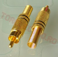 Mufa RCA Tata Metalica Aurie CC012 - Set 2 buc