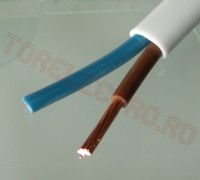 Cablu Electric Litat  2 Fire 2 x 1 mmp MYYUP Alb Plat din Cupru
