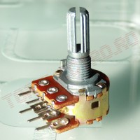 Potentiometru Rotativ  10Kohm 50mW Logaritmic Stereo cu Ax Randalinat R16110GA-10KOhm