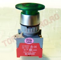 Buton Comanda Panou 2 Contacte NO+NC cu Soclu pentru Bec TM1GRE Verde