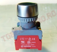 Buton Comanda Panou 2 Contacte NO+NC cu Soclu pentru Bec TM3GRE Verde