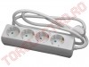 Prelungitor 4 Prize cablu  3 metri 3x1.0 mmp Alb PREL3071-3
