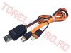 Cablu Charger+Date USB 2.0 A Tata - iPhone 5/6 si Micro-B 1m cu Voltmetru + Ampermetru VA4622/TC