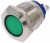 Bec Indicator Lampa Control Bord Auto D19  Verde cu LED 24Vcc Corp Metalic Antivandal IND1924GS