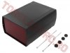 Carcasa Neagra din Polimer cu Panouri Rosii Semitransparente BOX401 - 136x185x80mm