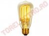 Bec LED ST64 E27 4W 230V Galben Filament Retro Edison SKU7474