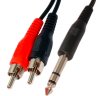 Cablu Jack 6.35 Tata Stereo la 2 RCA 1m LE-413