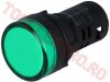 Bec Indicator Lampa Control Bord Auto D22 Verde cu LED 24Vcc L22G24AU