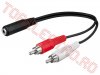 Cablu Jack 3.5 Mama Stereo - 2x RCA Tata 0.2m CABLE407